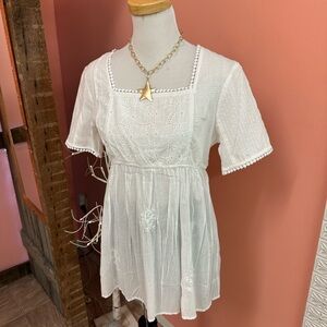NEW! Young Threads White Embroidered Blouse